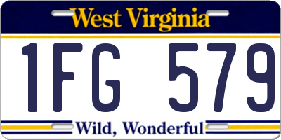 WV license plate 1FG579