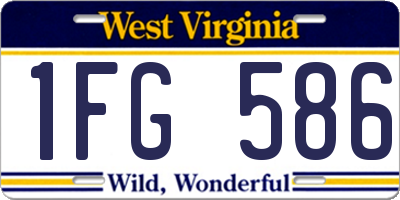 WV license plate 1FG586