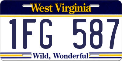 WV license plate 1FG587