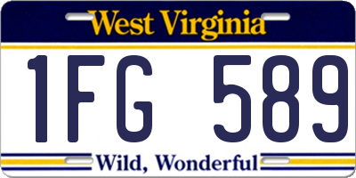 WV license plate 1FG589