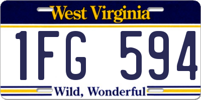 WV license plate 1FG594