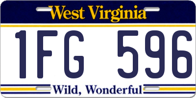 WV license plate 1FG596