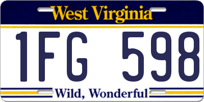 WV license plate 1FG598
