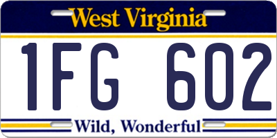 WV license plate 1FG602