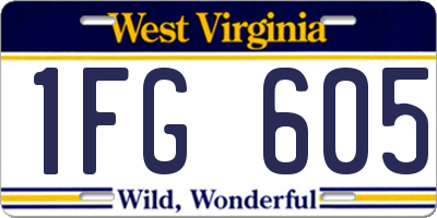 WV license plate 1FG605