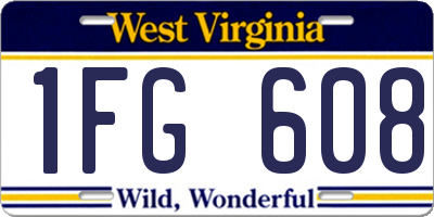 WV license plate 1FG608