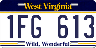 WV license plate 1FG613