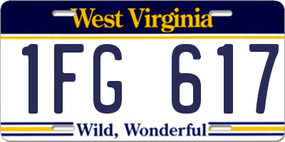 WV license plate 1FG617