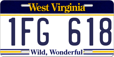 WV license plate 1FG618
