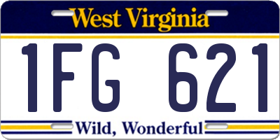 WV license plate 1FG621