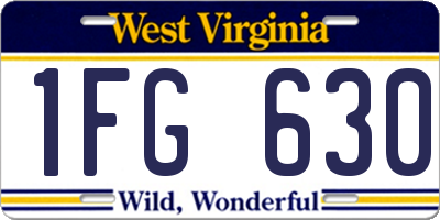 WV license plate 1FG630