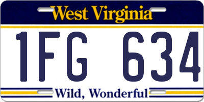WV license plate 1FG634