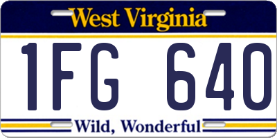 WV license plate 1FG640