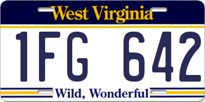 WV license plate 1FG642