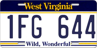 WV license plate 1FG644