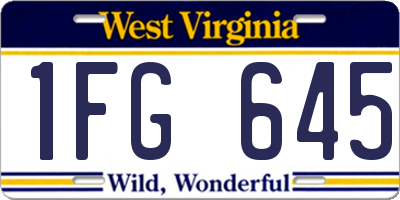 WV license plate 1FG645