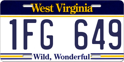WV license plate 1FG649