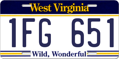 WV license plate 1FG651