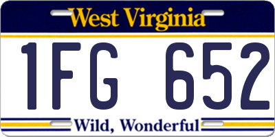 WV license plate 1FG652