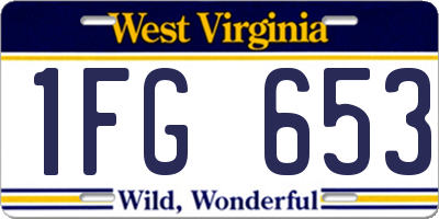 WV license plate 1FG653