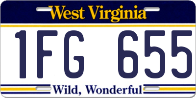 WV license plate 1FG655