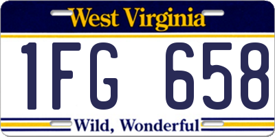 WV license plate 1FG658