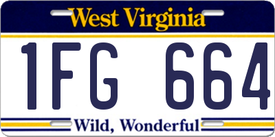 WV license plate 1FG664
