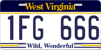 WV license plate 1FG666
