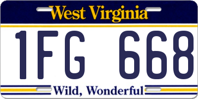 WV license plate 1FG668