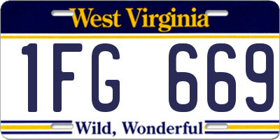 WV license plate 1FG669
