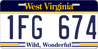WV license plate 1FG674