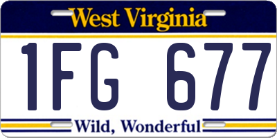 WV license plate 1FG677