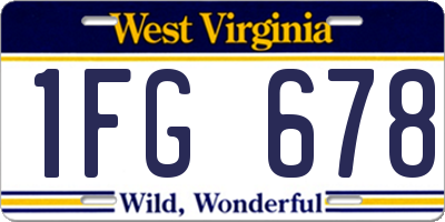 WV license plate 1FG678