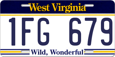 WV license plate 1FG679