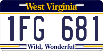 WV license plate 1FG681