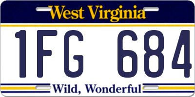 WV license plate 1FG684