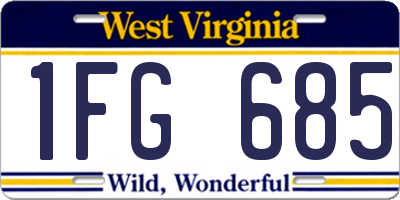 WV license plate 1FG685