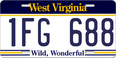 WV license plate 1FG688