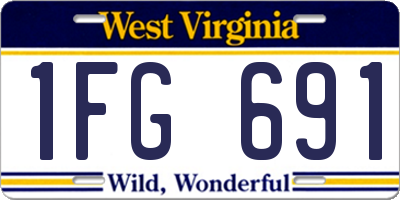 WV license plate 1FG691