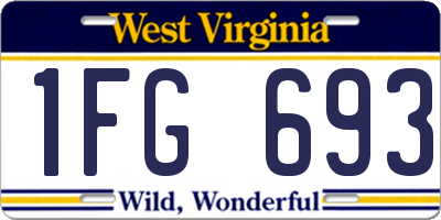WV license plate 1FG693