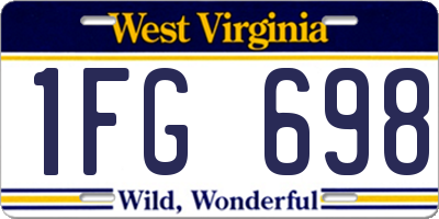 WV license plate 1FG698