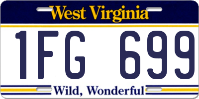 WV license plate 1FG699