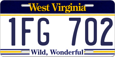 WV license plate 1FG702