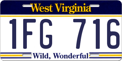 WV license plate 1FG716