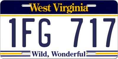 WV license plate 1FG717