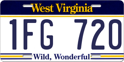 WV license plate 1FG720