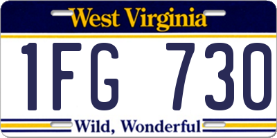 WV license plate 1FG730