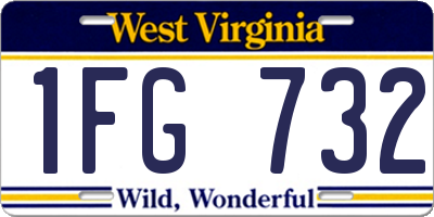 WV license plate 1FG732