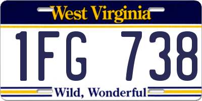 WV license plate 1FG738