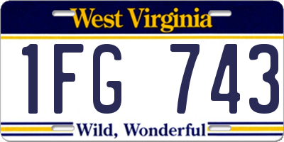 WV license plate 1FG743